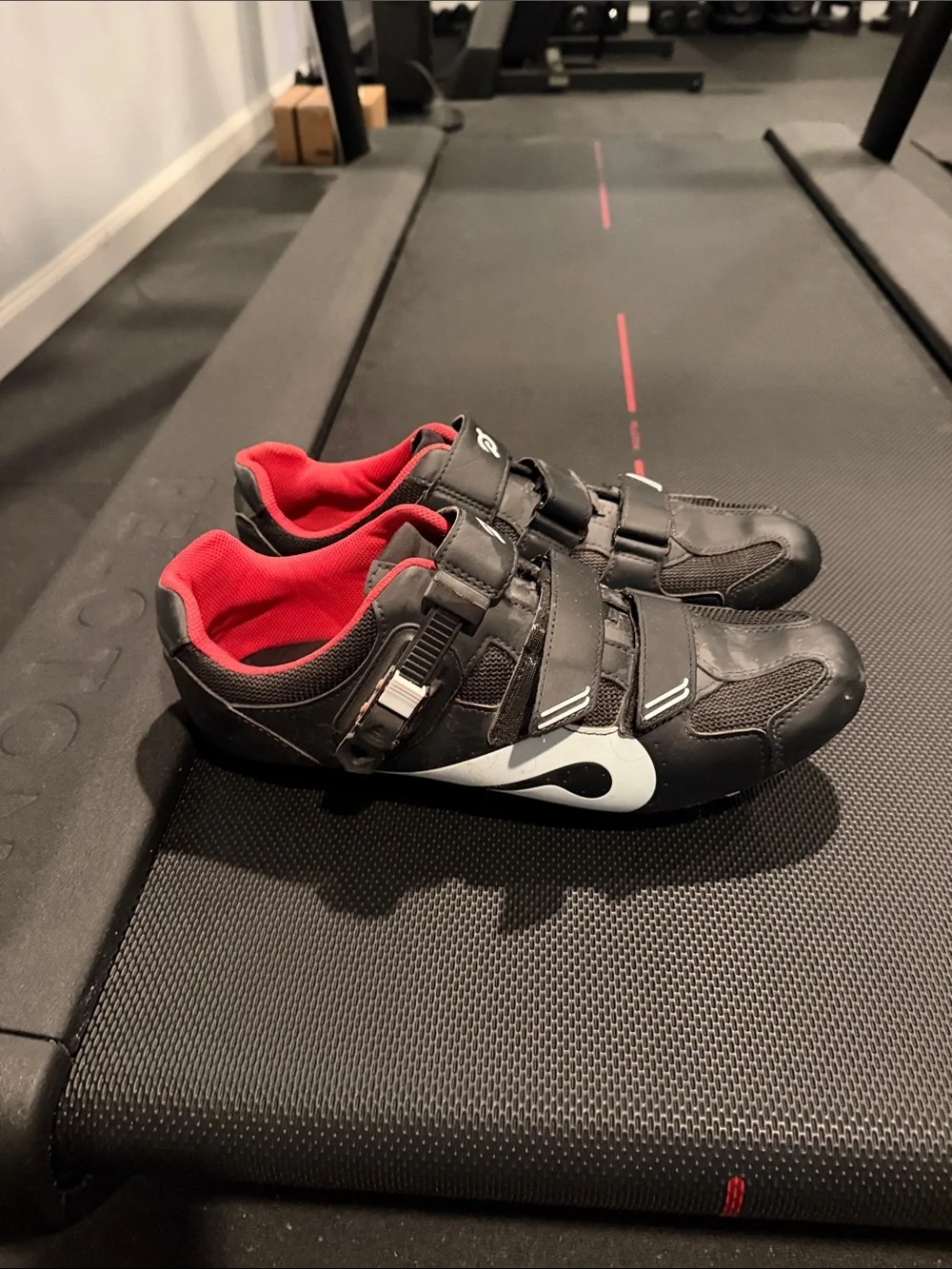 Peloton Cycling Shoes with Red Lining - Black Men's Performance Shoe